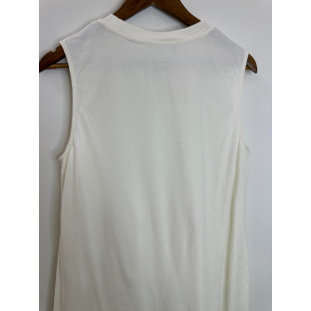 Everlane Organic Cotton Sleeveless Shirt Dress Cream Medium Side Slit Minimalist - Picture 7 of 12